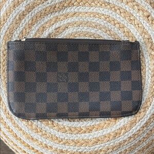 LV Damier Ebene zippered wristlet.